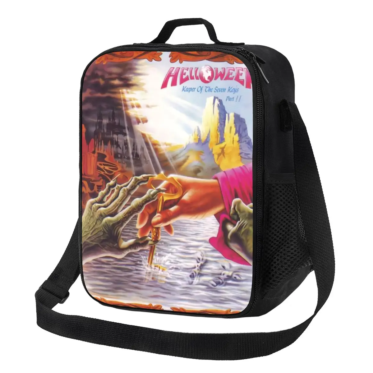 

Helloween Keeper Of The Seven Keys Изолированные сумки для обеда для работы, школа, тяжелый металл, рок, многоразовый охладитель, термальный Ланч-бокс