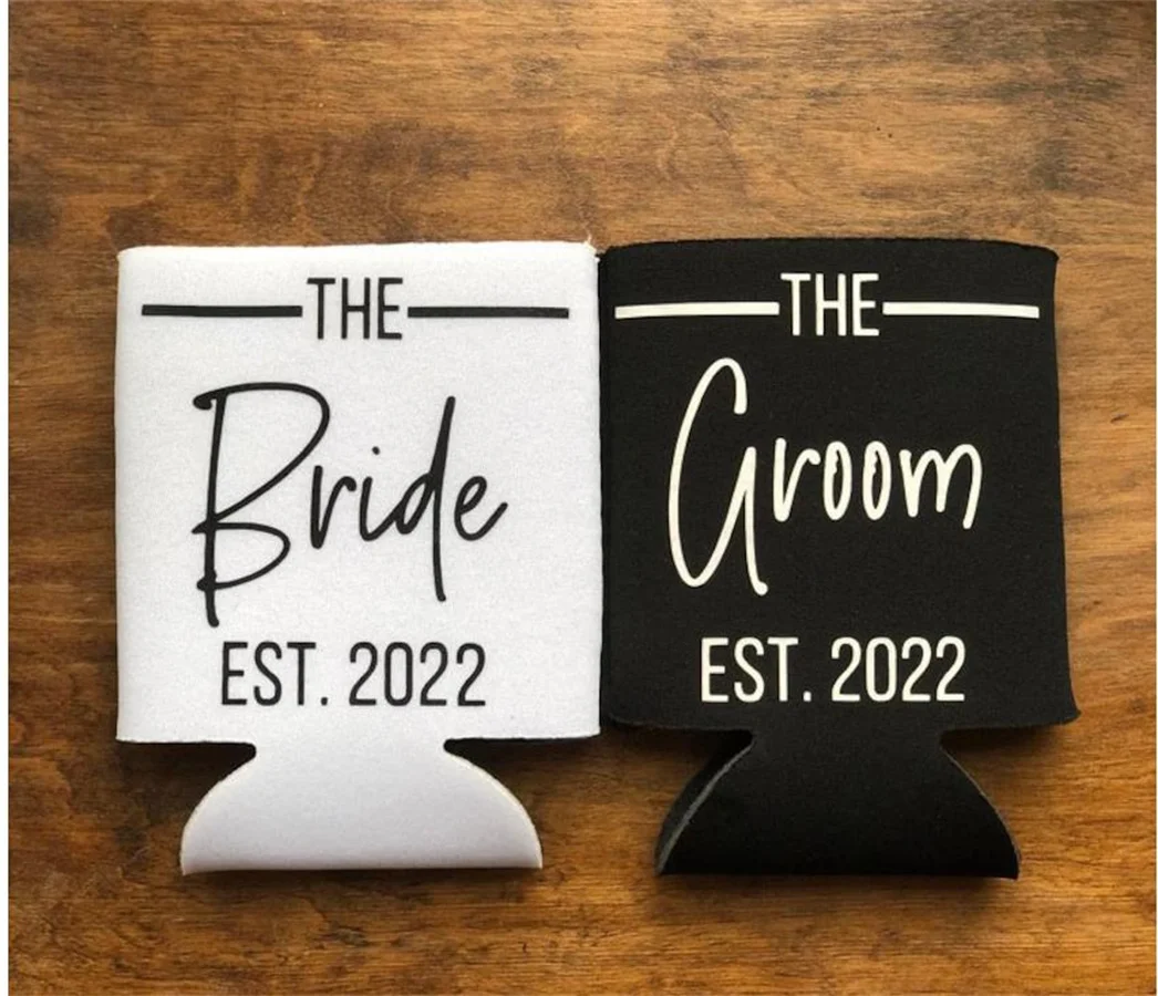 Bride and Groom Couple Can Coolers, Newly Married or Engaged Wedding Gift, Matching His and Hers Beer Hugger
Bride and Groom Couple Can Coolers, Newly Married or Engaged Wedding Gift, Matching His and Hers Beer Hugger