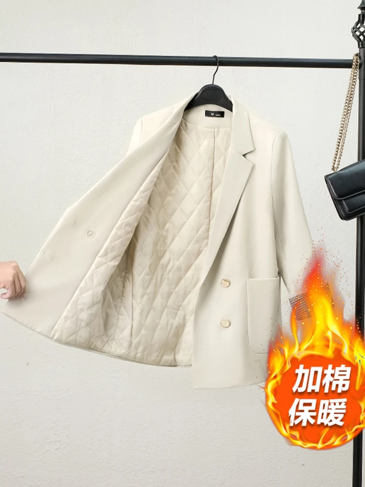 Beige Blazer Women Winter Thickening New High End Casual Jacket Office Ladies Wollen Lining Cold Weather Keep Warm Coat Tops
Beige Blazer Women Winter Thickening New High End Casual Jacket Office Ladies Wollen Lining Cold Weather Keep Warm Coat Tops