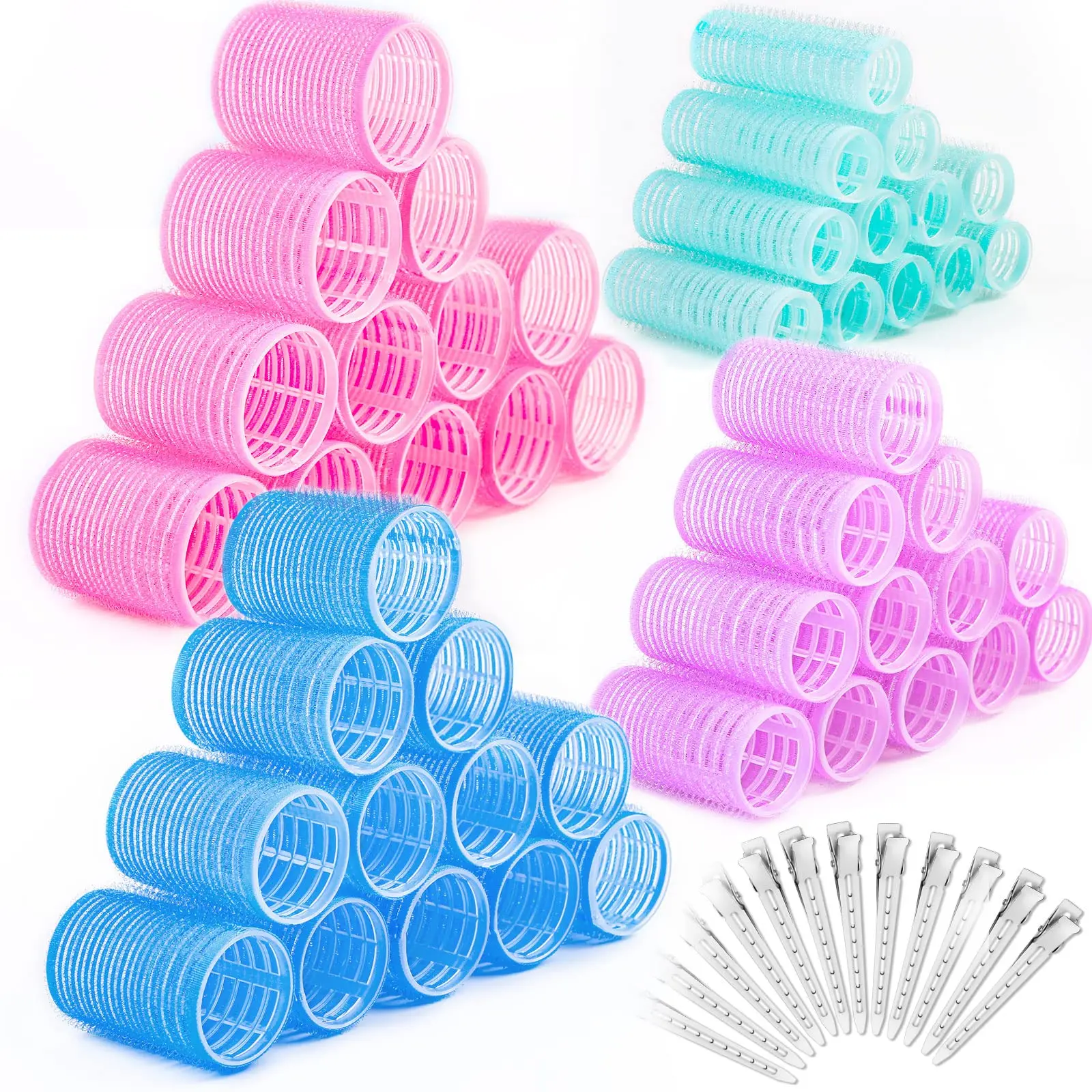 Hair Rollers Sets 60Pcs with Duckbill Clips Self Grip Heatless Curlers Curling DIY Hair Design Salon Hairdressing Hairstyle Tool
Hair Rollers Sets 60Pcs with Duckbill Clips Self Grip Heatless Curlers Curling DIY Hair Design Salon Hairdressing Hairstyle Tool