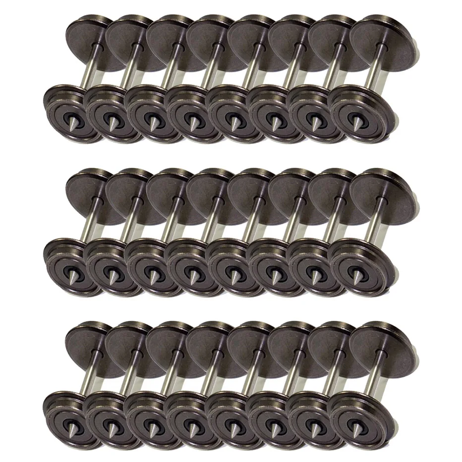 

Evemodel 12pcs/24pcs Model Trains HO Scale 1:87 36" DC Wheelsets Metal Wheels C8724