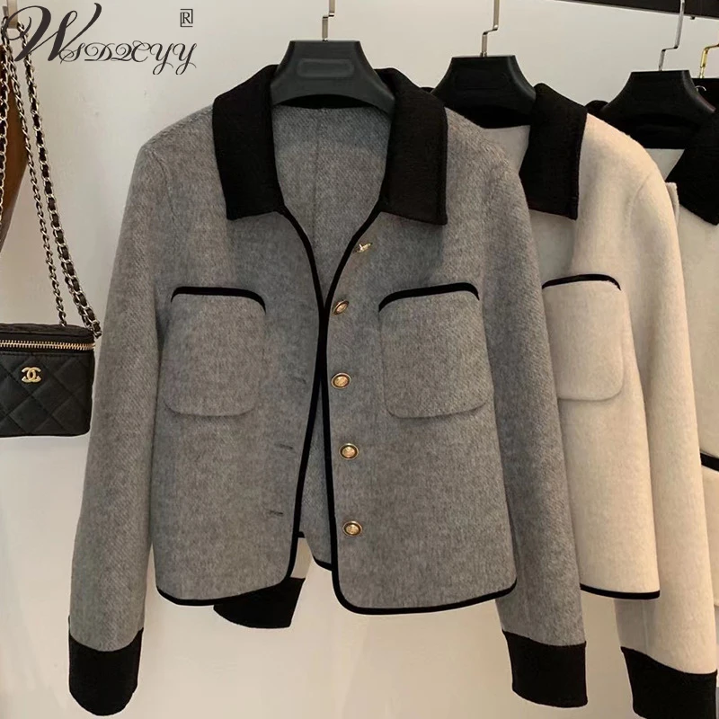 Vintage Woolen Cropped Jacket Women Korean Fashion Turn Down Collar Suit Coat 2023 All-Match Fall Single Breasted Casual Outwear
Vintage Woolen Cropped Jacket Women Korean Fashion Turn Down Collar Suit Coat 2023 All-Match Fall Single Breasted Casual Outwear
