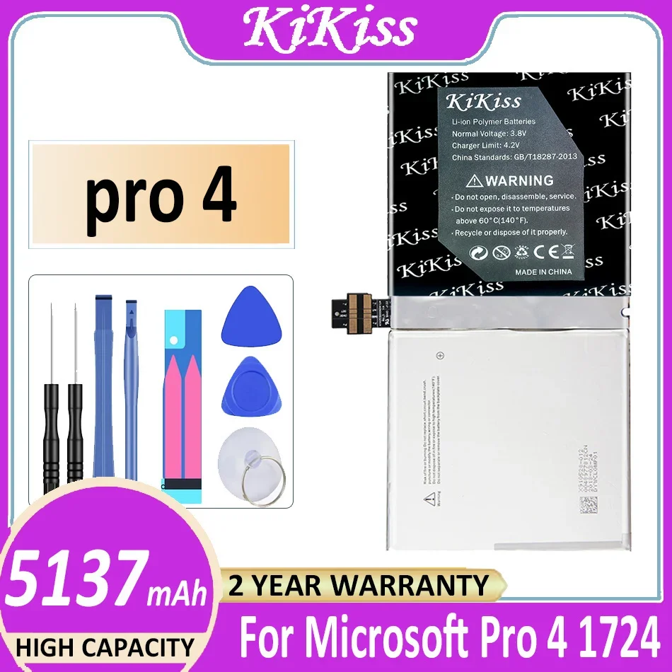 

KiKiss Powerful Battery Pro4 5137mAh for Microsoft Surface Pro 4 1724 12.3" Tablet 7.5V Bateria