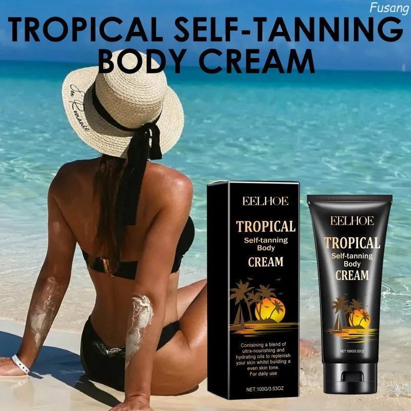 

100g Unisex Powerful Tanning Cream Summer Body Self-tanning Cream Women Waterproof Quickly Tan Cream Man Skin Bronzing Lotion