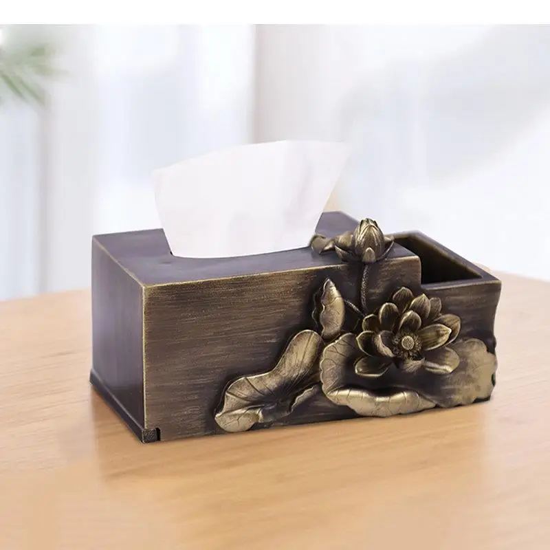 

Vintage Resin Tissue Box Extractive Napkin Toilet Paper Boxes Creative Home Bathroom Roll Paper Napkin Holder Storage Containers