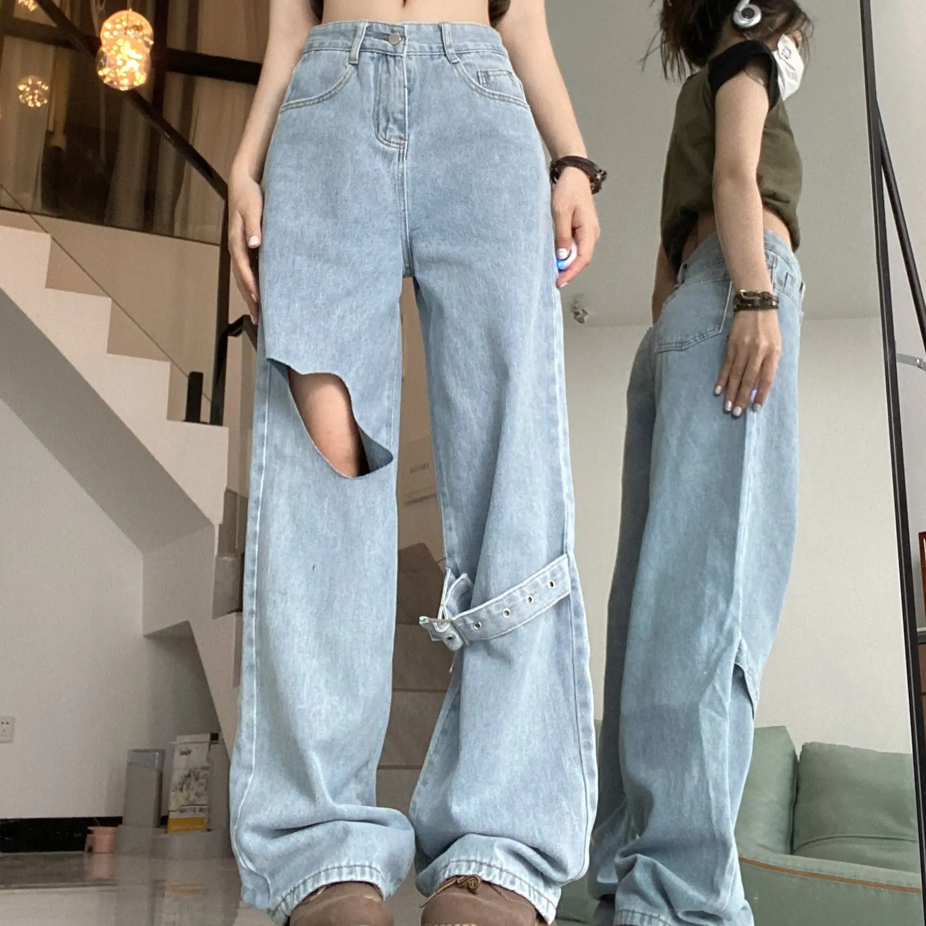 2023 New Jeans Women Spicy Girl Design Sense Bandag Broken Hole Wide Leg Summer High Waist Free Shipping
2023 New Jeans Women Spicy Girl Design Sense Bandag Broken Hole Wide Leg Summer High Waist Free Shipping