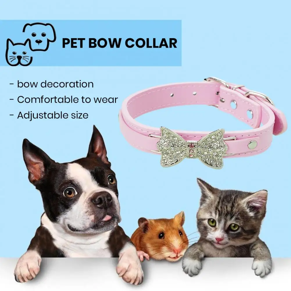 Fashionable Dog Collar with Rhinestones Sparkling Rhinestone Bowknot Pet Collar with Adjustable Metal Buckle for Dogs
Fashionable Dog Collar with Rhinestones Sparkling Rhinestone Bowknot Pet Collar with Adjustable Metal Buckle for Dogs