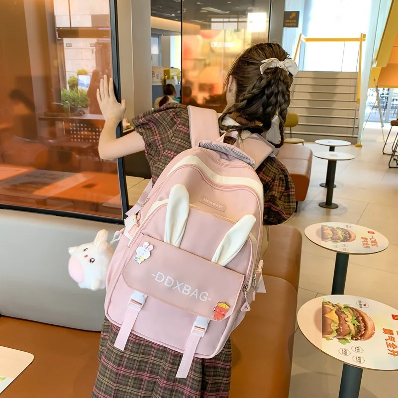 Cute Cartoon Rabbit Girl School Backpack Female Large Capacity Kawaii Back Pack Mochila Women Bagpack Nylon Cartoon Schoolbag 
Cute Cartoon Rabbit Girl School Backpack Female Large Capacity Kawaii Back Pack Mochila Women Bagpack Nylon Cartoon Schoolbag
