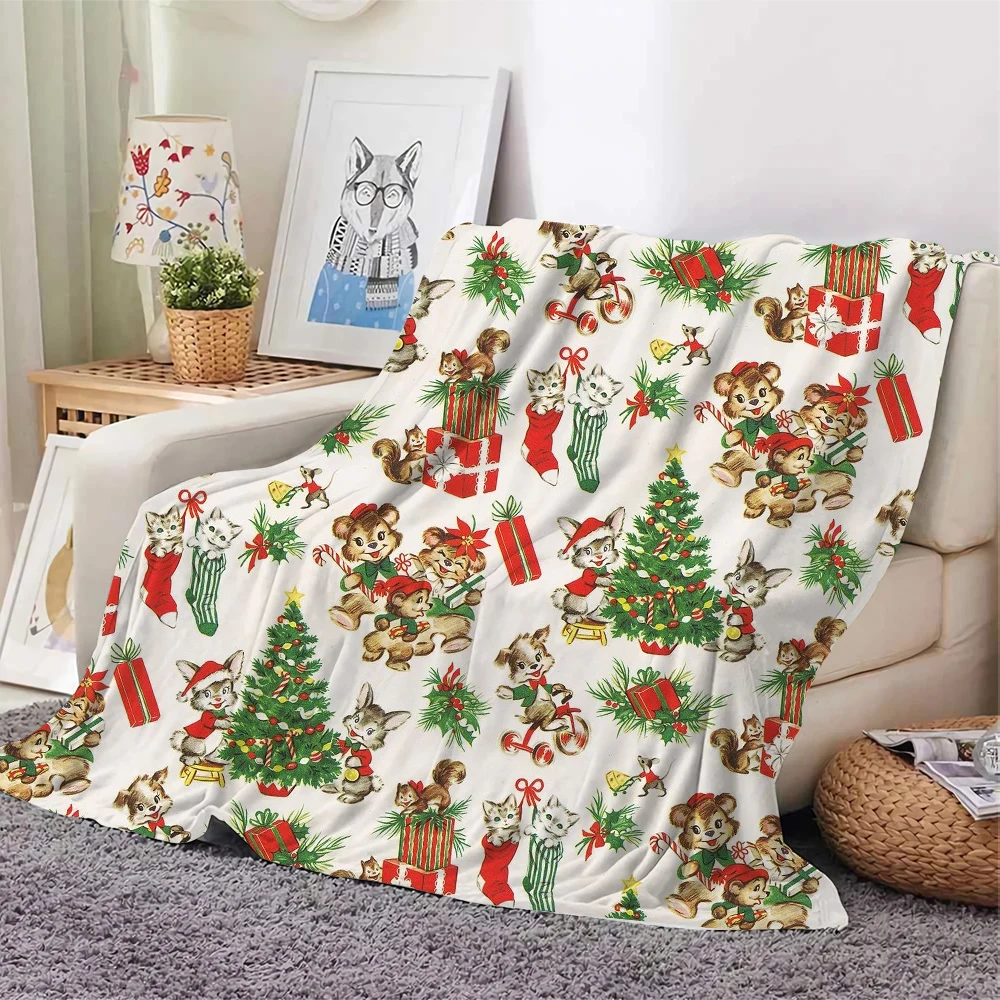 

Одеяло CLOOCL, милое платье в виде белки, рождественская елка, 3D принт, зимнее фланелевое одеяло, искусственное одеяло, теплое мягкое покрывало
