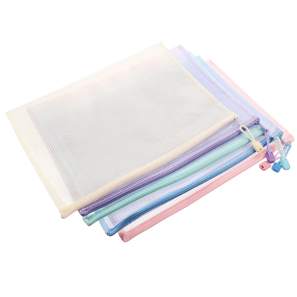5pcs Mesh Zipper Pouches File Zipper Storage Pouches Plastic Mesh Bags with Zipper
5pcs Mesh Zipper Pouches File Zipper Storage Pouches Plastic Mesh Bags with Zipper