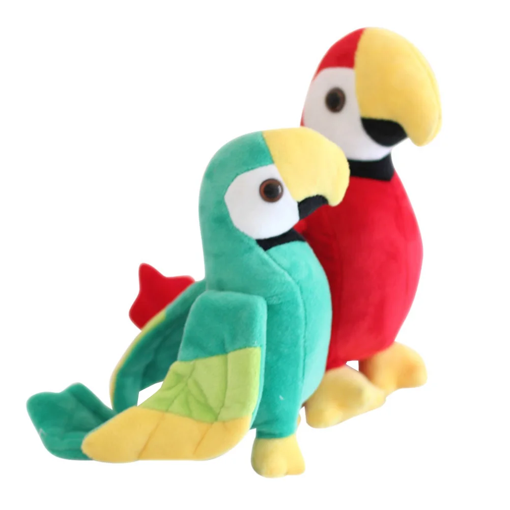 

2 Pcs Parrot Children’s Toys Adorable Animal Shape Plush Kids Pp Cotton Decorative Plaything