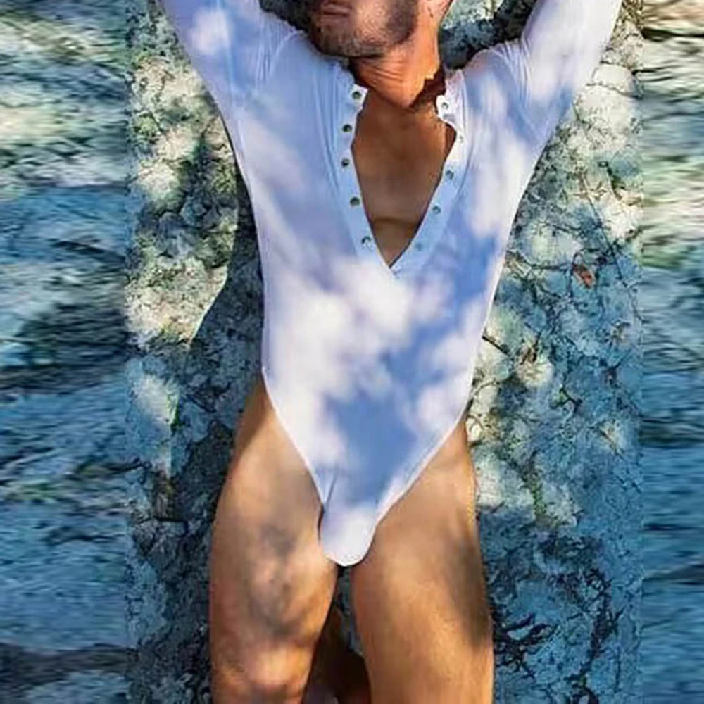 Men Bodysuits Solid V Neck Long Sleeve Button Sexy Pajamas Romper Fitness Casual Man Bodysuit Underwear One-Piece Pajama Leotard
Men Bodysuits Solid V Neck Long Sleeve Button Sexy Pajamas Romper Fitness Casual Man Bodysuit Underwear One-Piece Pajama Leotard