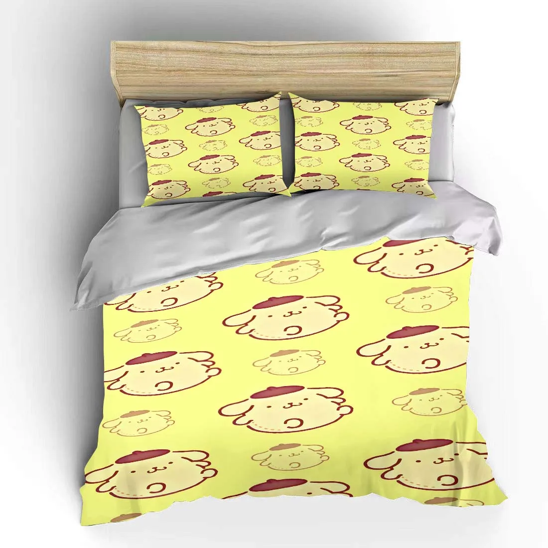 

Pom Pom Purin Cartoon Bedding Set Children 3 Pieces Set King Size Baby Boy Bed Set US Twin Adult Bed Cover Bedroom Duvet Gift