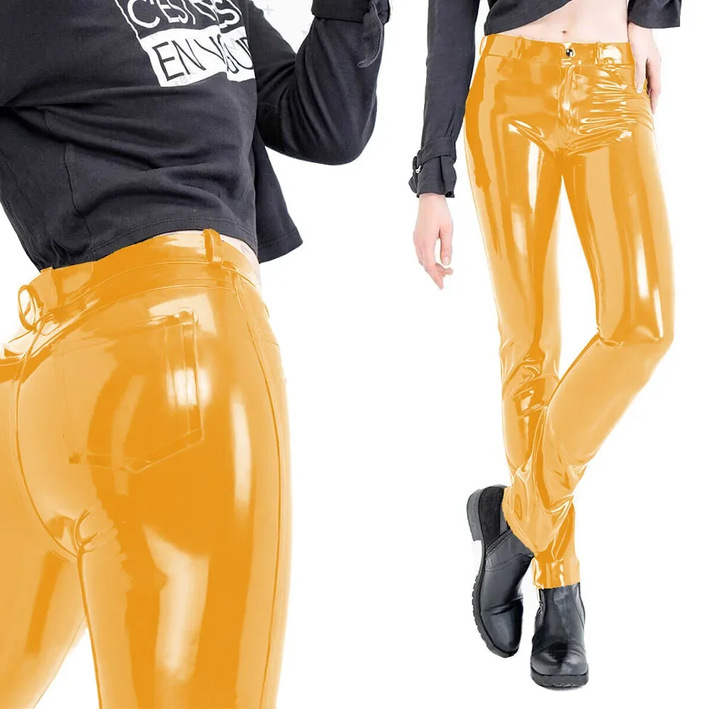 Fashion Women's Slim Fit Pencil Pants Wetlook PVC Leather Long Pants High Waisted Back Pockets Capris Streetwear Women Clothing 62 S3606dbbf6c6344a9a405ffc6cd6ff22ar