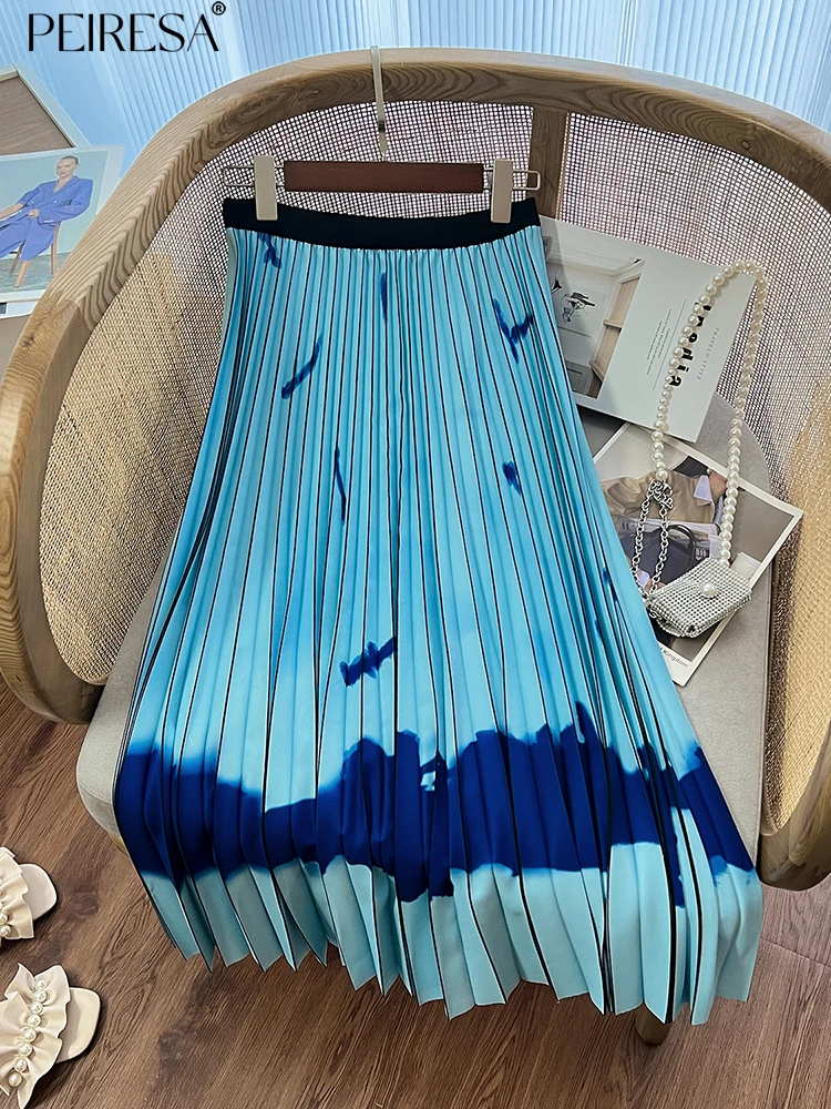 PEIRESA Miyake Vintage Ink Print Pleated Skrits For Woman 2023 Summer New Korean Fashoin High Waist A Line Midi Skirt Female
PEIRESA Miyake Vintage Ink Print Pleated Skrits For Woman 2023 Summer New Korean Fashoin High Waist A Line Midi Skirt Female