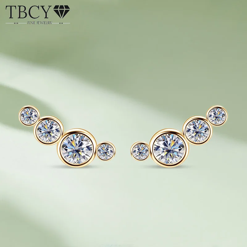 

TBCYD 0.32cttw D Color Round Moissanite Stud Earrings For Women S925 Silver Ear Studs Passed Diamond Test Party Fine Jewelry