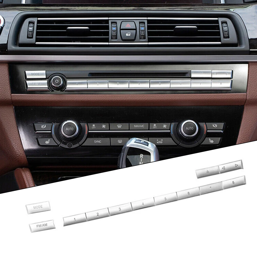 Silver Chrome 12x Center CD MODE FM/AM Button Trim Cover For BMW 5 6 7 Series 5GT F10 Cover Accessories For Vehicles New
Silver Chrome 12x Center CD MODE FM/AM Button Trim Cover For BMW 5 6 7 Series 5GT F10 Cover Accessories For Vehicles New