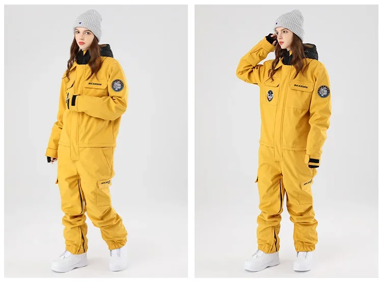 Unisex Hooded Skiing Snowboard Jumpsuit