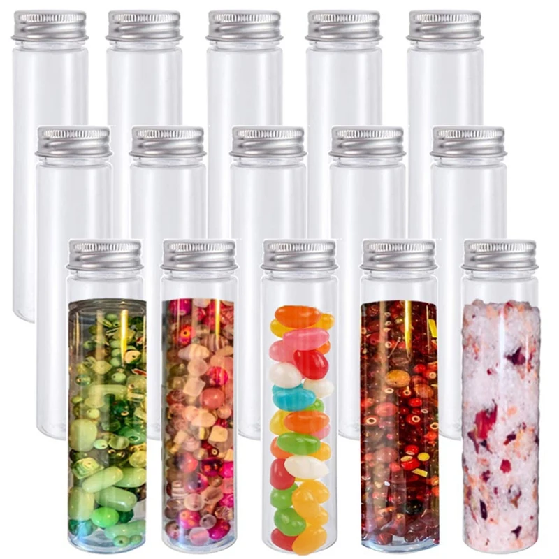 15Pcs 110Ml Plastic Test Tube,Clear Flat Test Tubes,Plastic Test Tubes With Screw Caps For Candy,Beans,Party Decor
15Pcs 110Ml Plastic Test Tube,Clear Flat Test Tubes,Plastic Test Tubes With Screw Caps For Candy,Beans,Party Decor