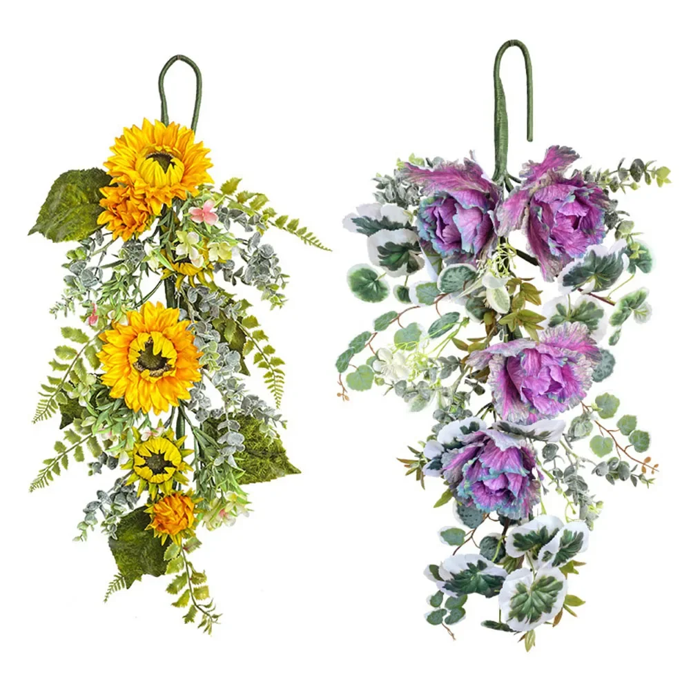 Spring Door Hanging Wreath Simulated Sunflower Floral Upside Down Front Door Home Artificial Leaf Garland Decoration
Spring Door Hanging Wreath Simulated Sunflower Floral Upside Down Front Door Home Artificial Leaf Garland Decoration