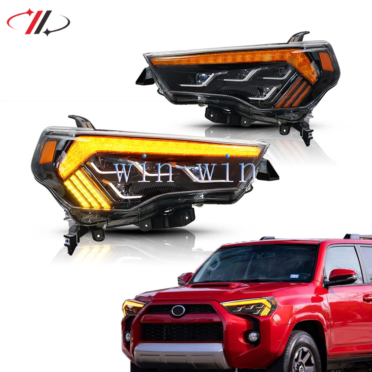 

VLAND Car Lamp Assembly For Toyota 4Runner Headlights 2014-2023 With Dynamic Turn Signal Full LED Front Lights 4 Runner