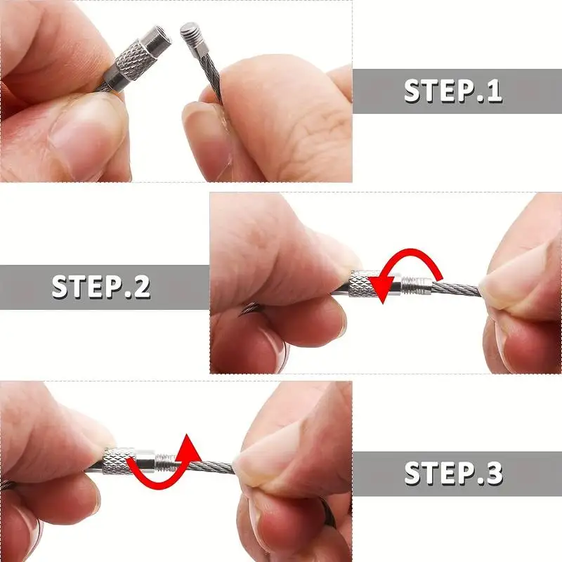 10pcs Stainless Steel Wire Keychain Cable Key Rings Loop Wire Cable Braided Steel Chain Heavy Luggage Tag Ring Tag Holder 5 Mallzona S3611a24519d34f9595fbe29300e8200be 10pcs Stainless Steel Wire Keychain Cable Key Rings Loop Wire Cable Braided Steel Chain Heavy Luggage Tag Ring Tag Holder Mallzona