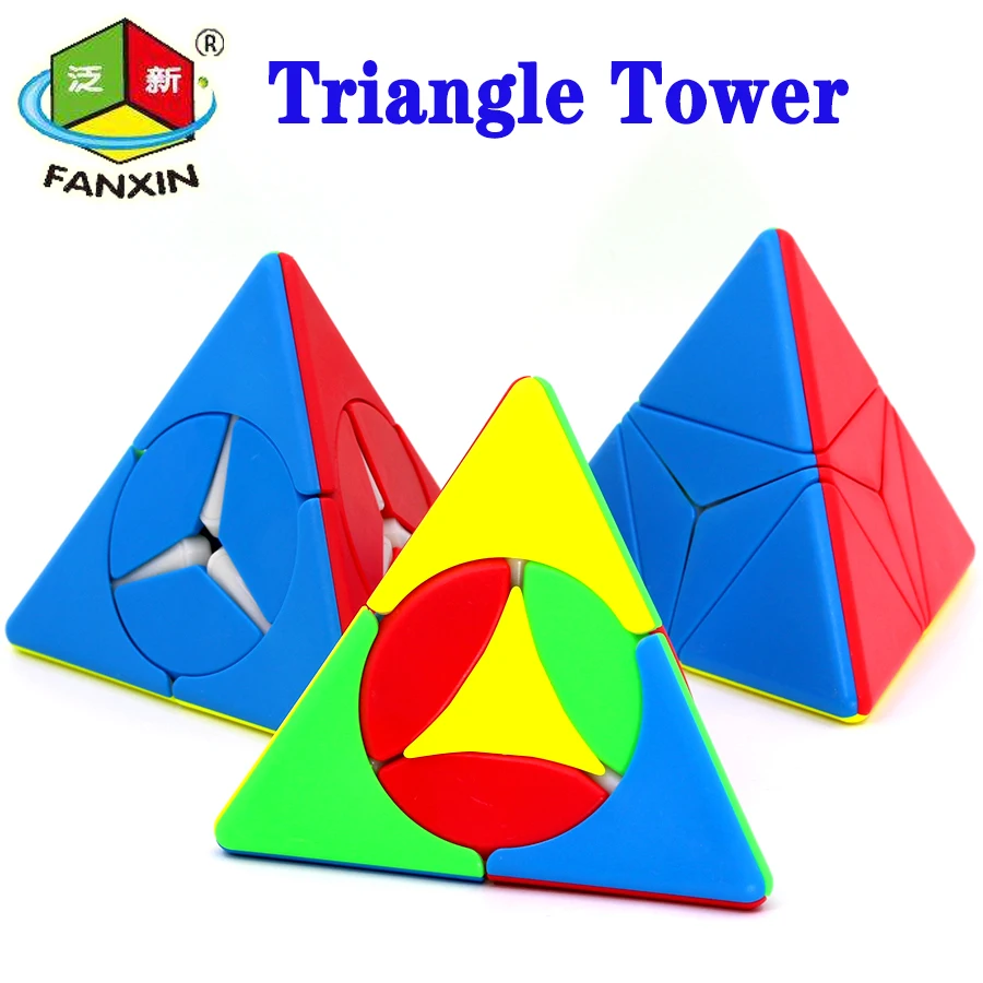 

FanXin Magic Cube Coin Triangle Tower Puzzle Windmill Pyramid Pagoda Pyramorphix 4 Face Magico Cubo Professional Twist Toy Game