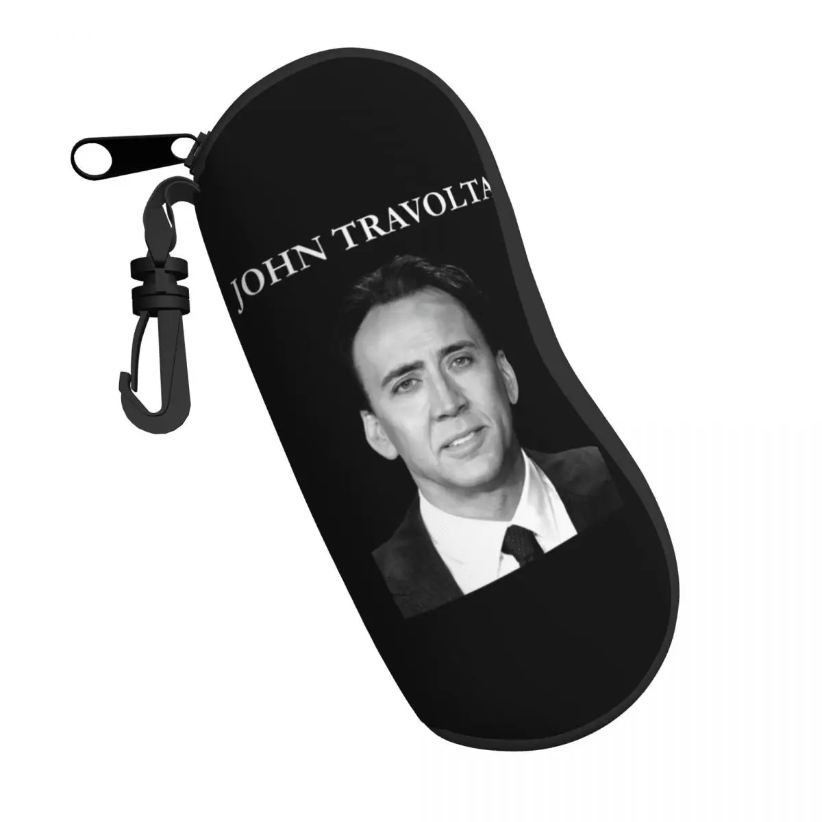 

Glasses Case Nicolas Cage John Travolta Face 20 Funny Graphic Jewelry bag Funny Novelty Eyeglasses Case