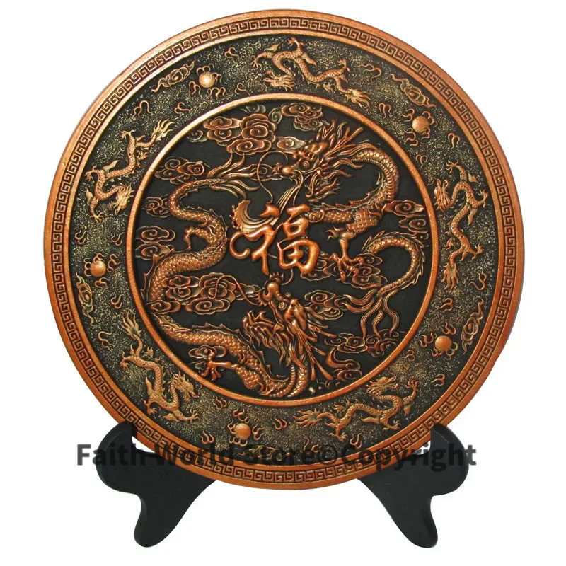 

TOP foreign business gift --office home efficacious Talisman Protection auspicious dragon FU lucky FENG SHUI Sculpture ART