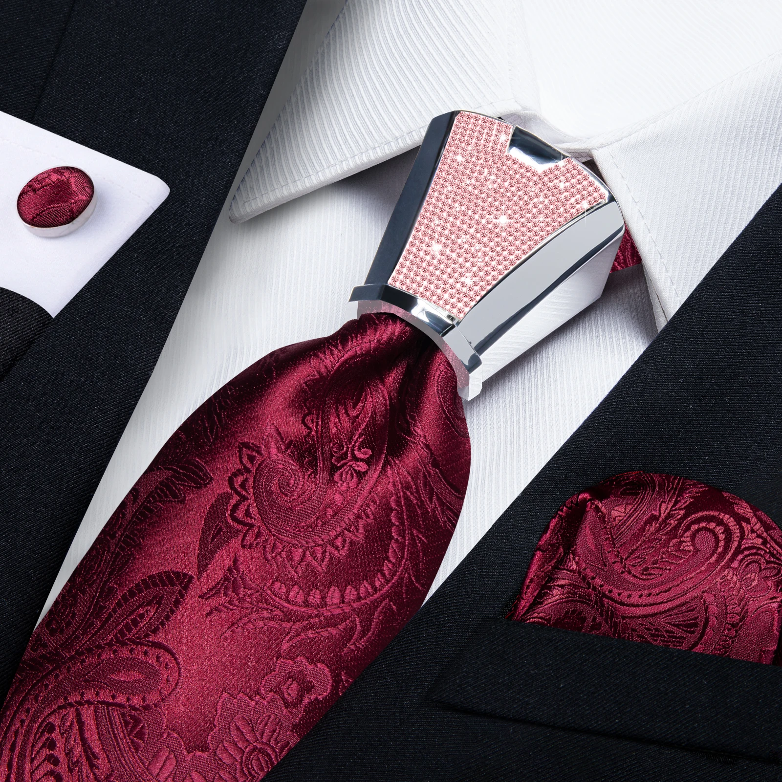 Luxury Red Paisley Silk Ties For Men New Designer Tie Buckle Wedding Accessory 8cm Neck Tie Cufflinks Pocket Square Set
Luxury Red Paisley Silk Ties For Men New Designer Tie Buckle Wedding Accessory 8cm Neck Tie Cufflinks Pocket Square Set