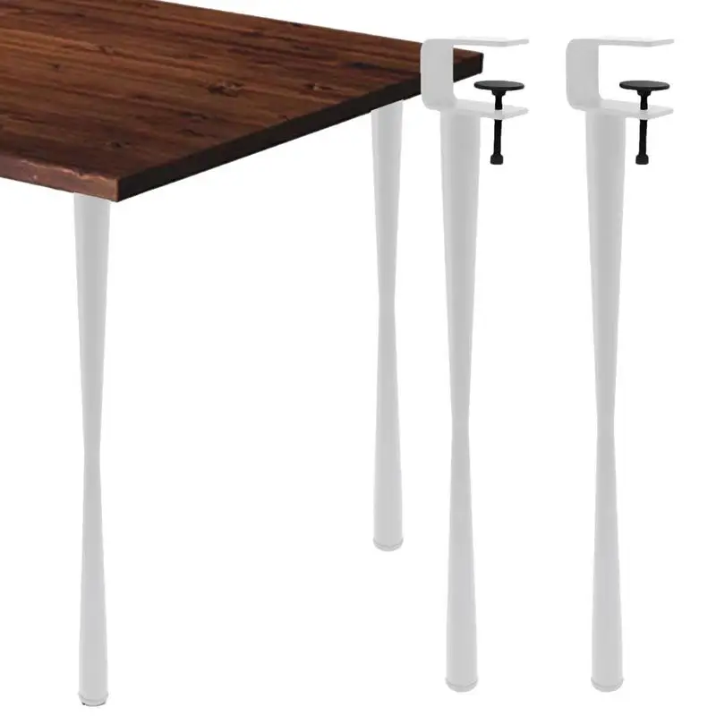 

Metal Table Legs No Punching Design To Protect The Desktop No Punching Design Clamp On Easy-Fit F-Shape Dining Desk Legs For