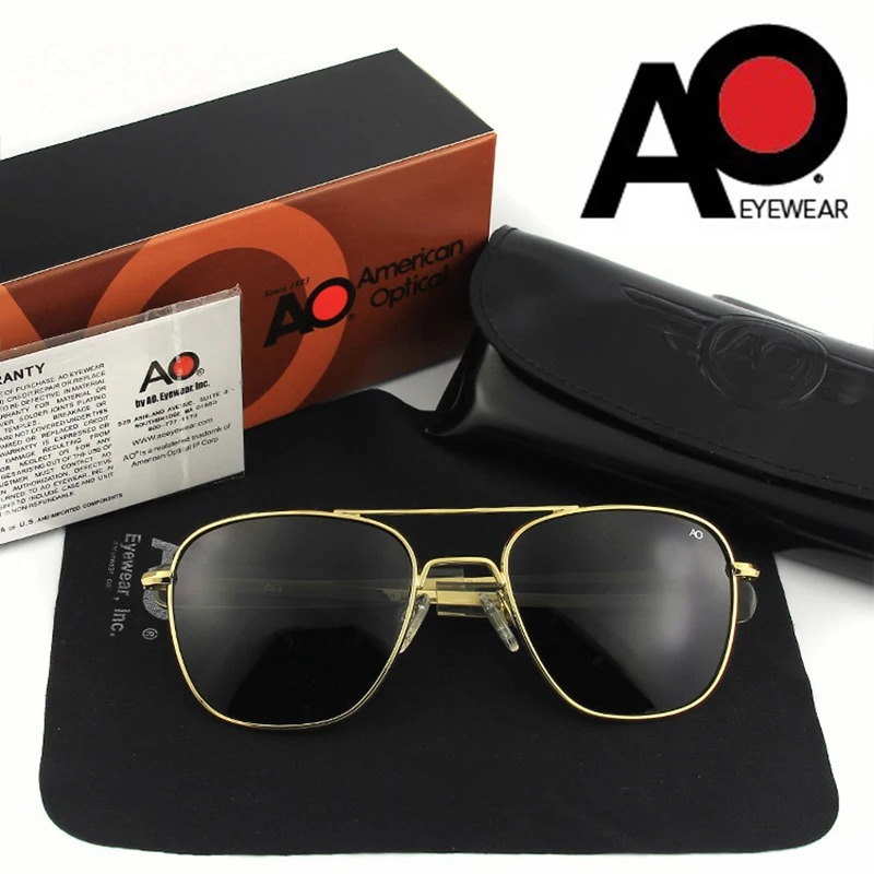 

Солнцезащитные очки Pilot AO мужские, поляризационные зеркальные закаленные солнечные очки в стиле милитари, американской армии, AGX
