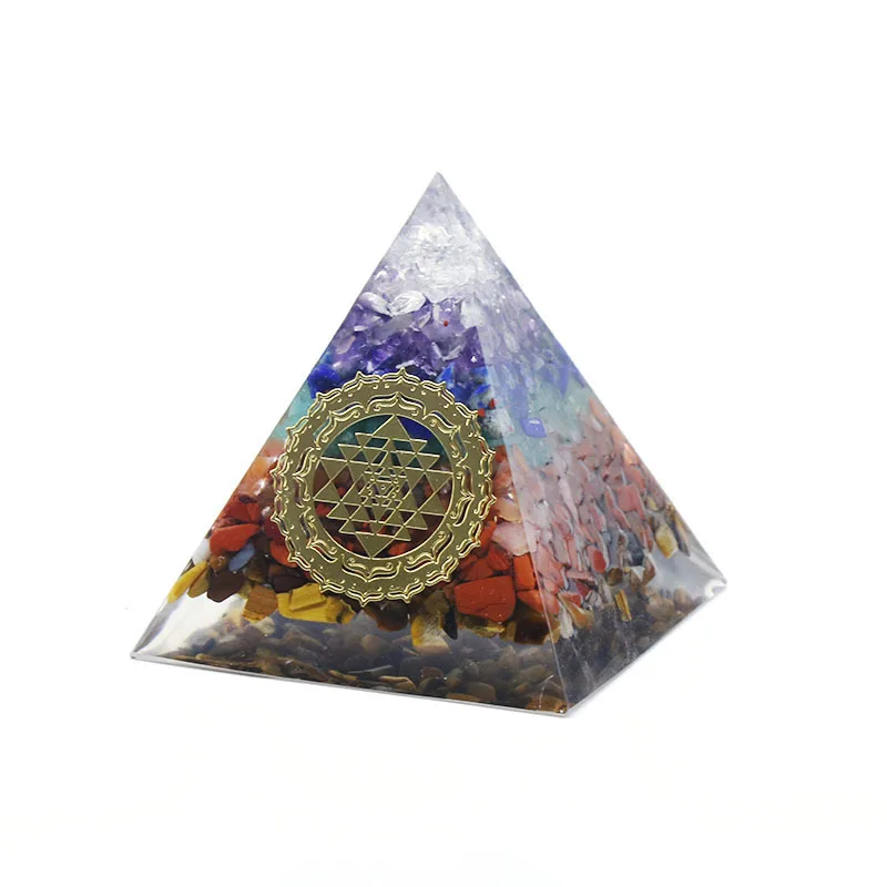 Natural Colorful Crushed Stone Pyramid Home Furnishings Crystal Agate Stone Resin Pyramid Meditation Tool Car Trim Gift
Natural Colorful Crushed Stone Pyramid Home Furnishings Crystal Agate Stone Resin Pyramid Meditation Tool Car Trim Gift