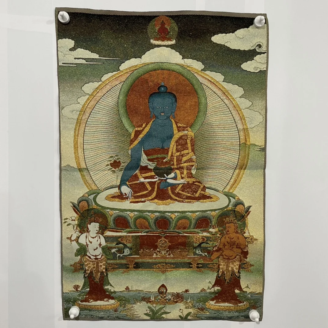 35"Thangka Embroidery Tibetan Buddhism silk Brocade Medicine Buddha Buddha Platform Thangka hanging screen Worship Hall
35"Thangka Embroidery Tibetan Buddhism silk Brocade Medicine Buddha Buddha Platform Thangka hanging screen Worship Hall