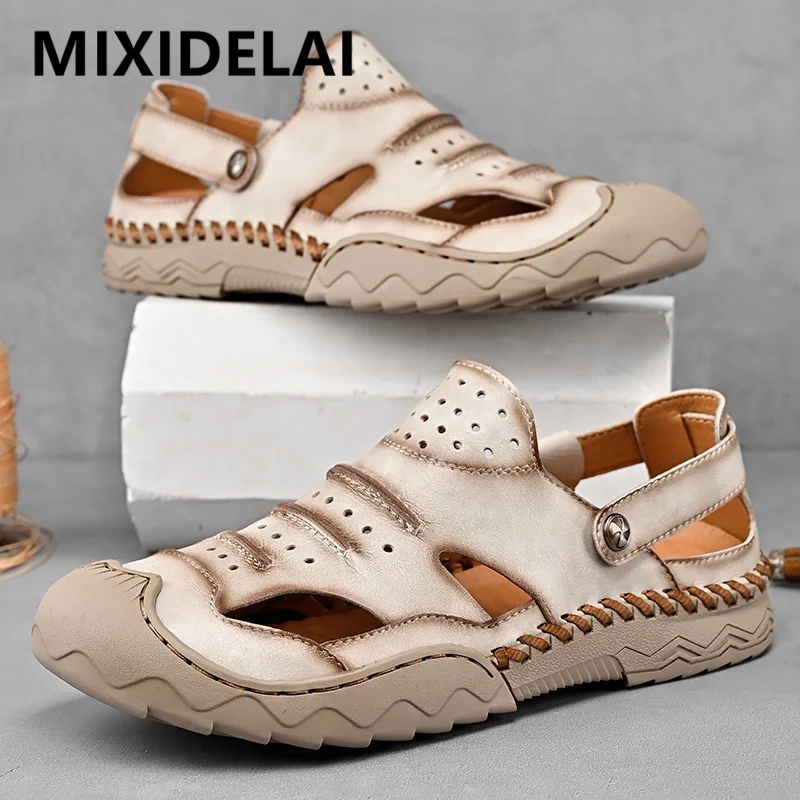New Summer Men's Sandals Outdoor Genuine Leather Beach Sandals Non-Slip Men Casual Walking Shoes Handmade Rome Men's Slippers
New Summer Men's Sandals Outdoor Genuine Leather Beach Sandals Non-Slip Men Casual Walking Shoes Handmade Rome Men's Slippers