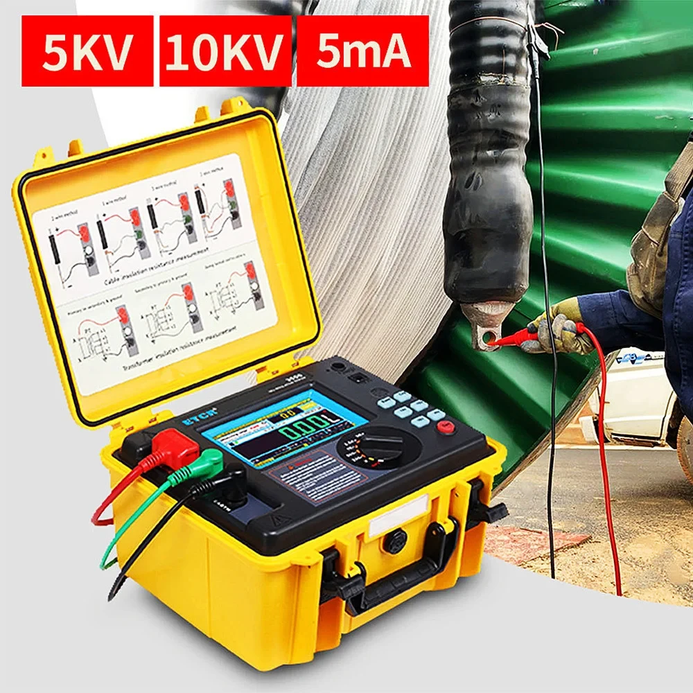 High Voltage Rechargeable Lithium Battery Insulation Resistance Tester 10KV, 5Tohm , 5mA Megohmmeter
High Voltage Rechargeable Lithium Battery Insulation Resistance Tester 10KV, 5Tohm , 5mA Megohmmeter