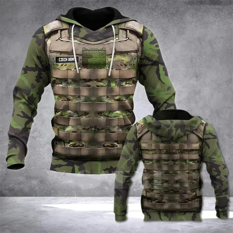 

Men's Hoodie 3d Print Army Camouflage Hoodis For Men Casual Soldier Uniform Oversized Sweatshirts Casual Veterans Pullovers Tops