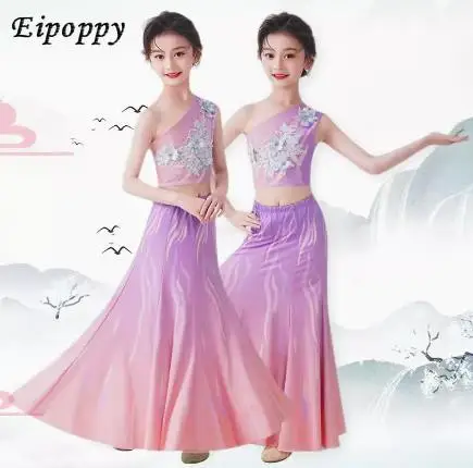 Детская одежда Dai танцевальная одежда для выступлений в этническом стиле для девочек Одежда для упражнений художественный экзамен
Детская одежда Dai танцевальная одежда для выступлений в этническом стиле для девочек Одежда для упражнений художественный экзамен