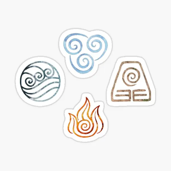 

The Four Elements Avatar Symbols 5PCS Stickers for Decorations Wall Decor Room Stickers Cute Print Anime Car Living Room Kid
