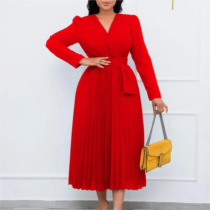 Robe Africaine Femme Slim Evening Long Dress Long Sleeve Tie Solid Color V Neck Pleated Elegant African Dresses For Women Autumn
Robe Africaine Femme Slim Evening Long Dress Long Sleeve Tie Solid Color V Neck Pleated Elegant African Dresses For Women Autumn