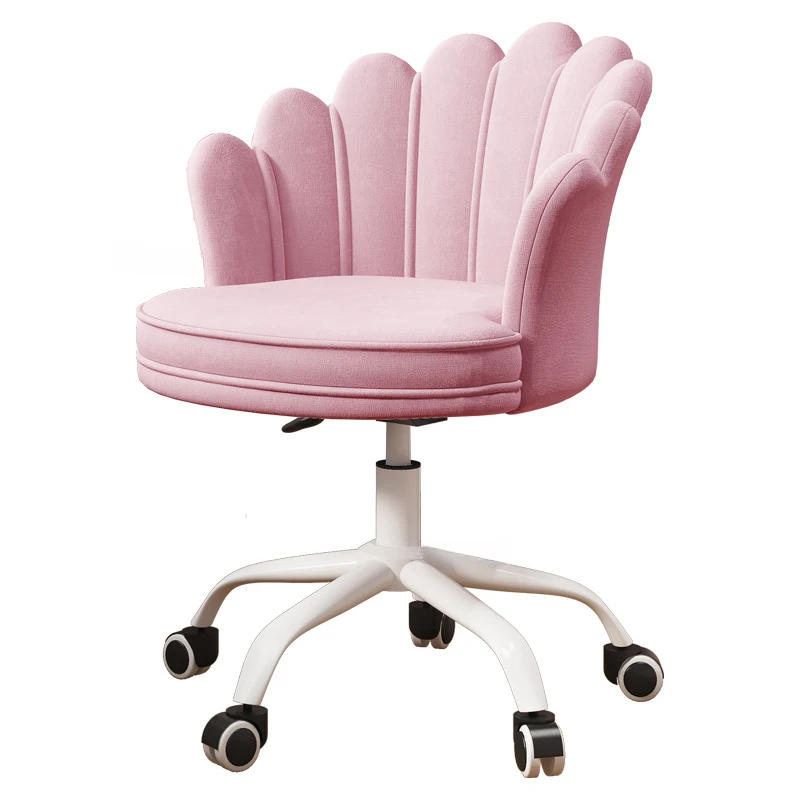 

Фланелевые офисные стулья в скандинавском стиле для офисной мебели, для студенческого общежития, регулируемое кресло для спальни, розовое туалетное кресло