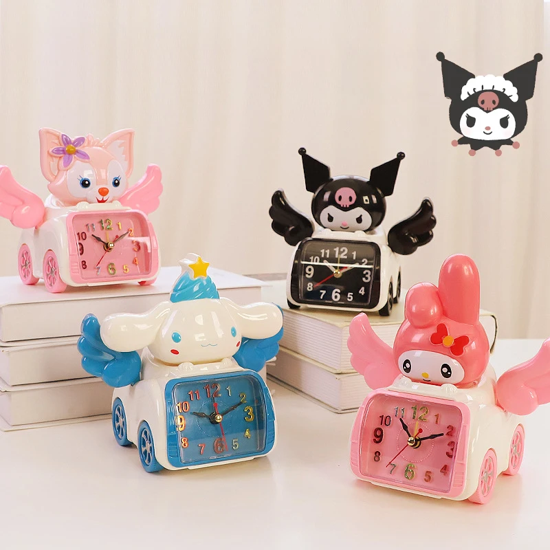 

Sanrio Cinnamoroll Kuromi Mymelody kawaii Мультфильм Громкий будильник двойной громкий звонок громкий Повтор времени часы украшение комнаты