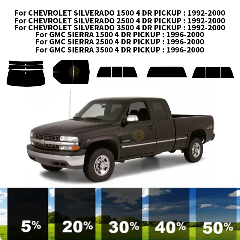 Precut nanoceramics car UV Window Tint Kit Automotive Window Film For CHEVROLET SILVERADO 2500 4 DR PICKUP 1992-2000
Precut nanoceramics car UV Window Tint Kit Automotive Window Film For CHEVROLET SILVERADO 2500 4 DR PICKUP 1992-2000