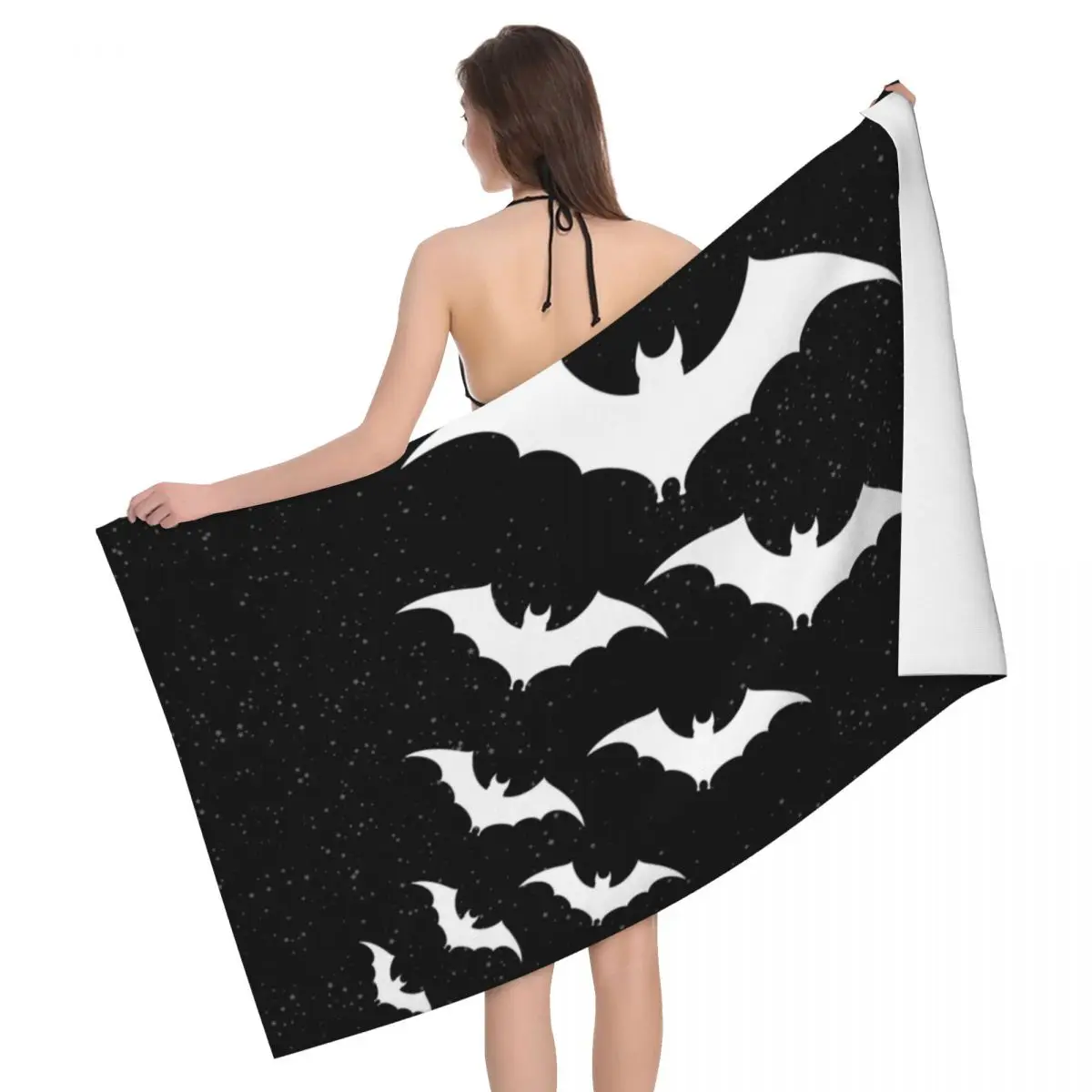 

Customized Quick Dry Microfiber Beach Bath Towel Breathable Halloween Goth Occult Witch Yoga Shower Towels