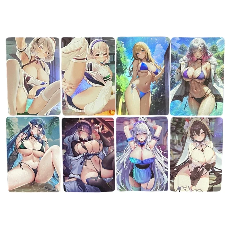 

ACG Sexy maid outfit swimsuit Girl Animation characters refraction flashcards Anime Classics Game Collection Cards Toy gift