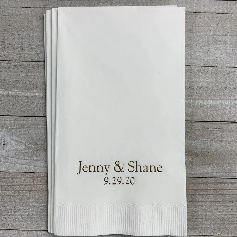 

50pcs Personalized Hand Guest Towels Paper Dinner Napkins Wedding Favors Hostess Gift Party Engagement Monogram Birthday Bar B
