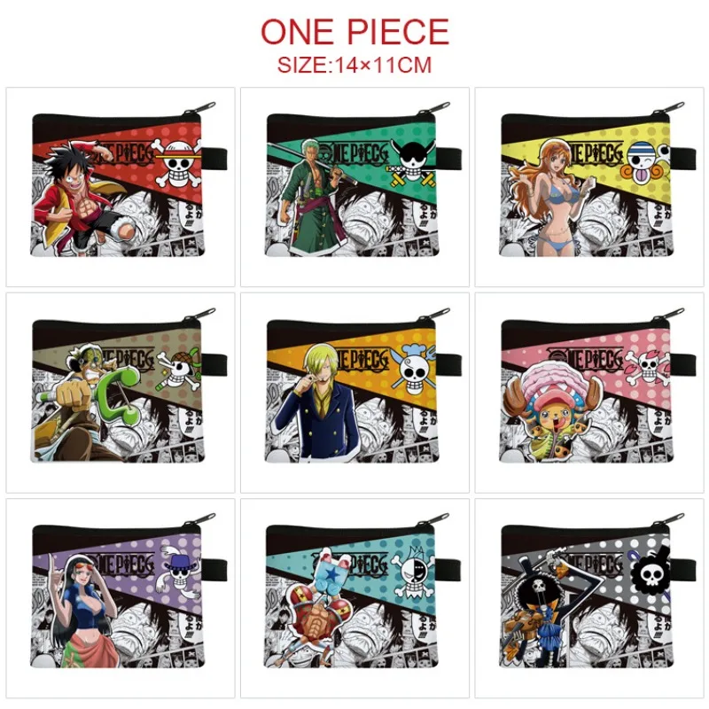 

One Piece Cartoon Coin Purse Luffy Zoro Nami Usopp Chopper Robin Creative Children's Student Canvas Zipper Storage Small Wallet