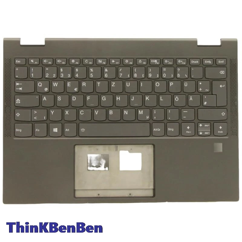 

DE German Keyboard Black Upper Case Palmrest Shell Cover For Lenovo Ideapad Yoga C630 13 13Q50 Laptop 5CB0S15937