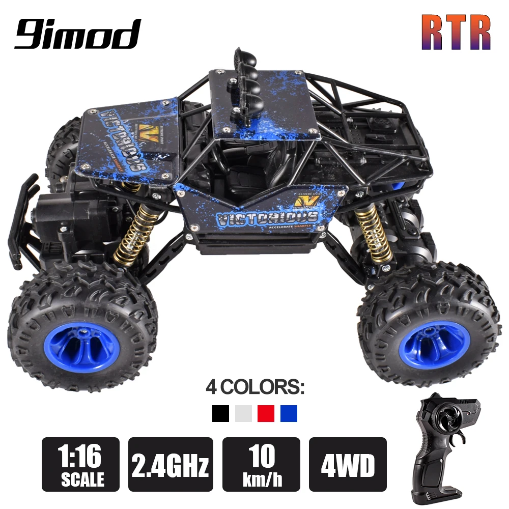 

9IMOD 1:16 4WD RC Car Brushed Motor 2.4G Remoto Control Off-Road Buggy Truck Toys