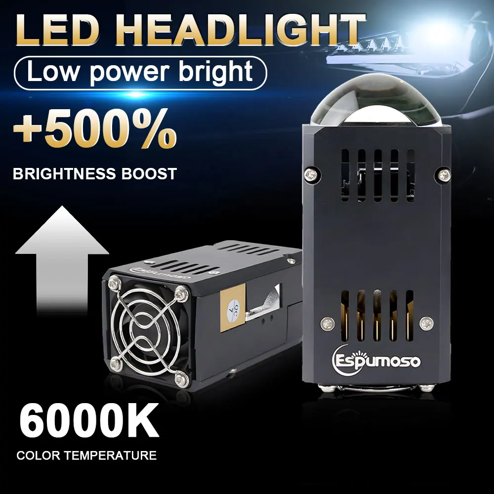 

1.8 Inch Universal Fog Light High Low Beam Lights 80W Led Headlights High Power for Vehicles Laser Lenses Spotlights 1/2pcs